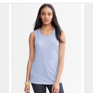 Banana Republic Madison Blue Geo Print Top