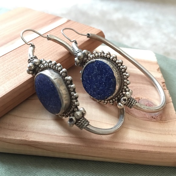 Artisan Sterling silver Lapis lazuli earrings