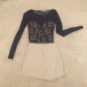 Unique UO gray embellished crop top