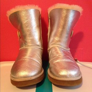 Silver Metallic UGG boots Bailey Button
