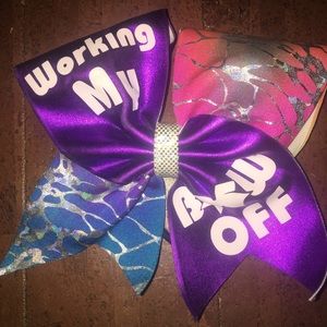 Working my Bow Off cheer bow