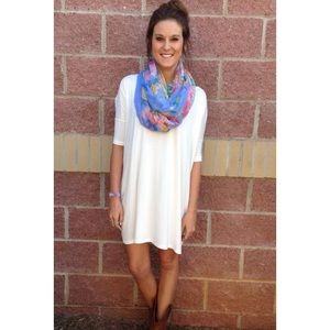 White Short Sleeve Piko Tunic