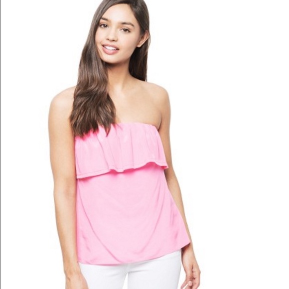 NWT Silk Lilly Pulitzer Ginny Ruffle Pink Top XS
