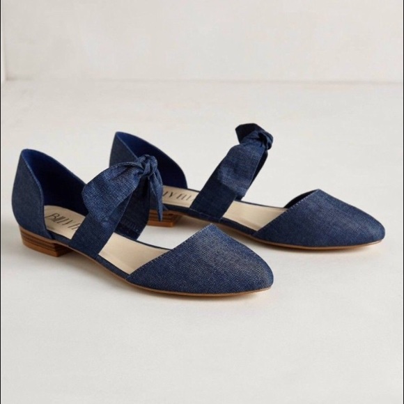 Anthro Chambray Flats