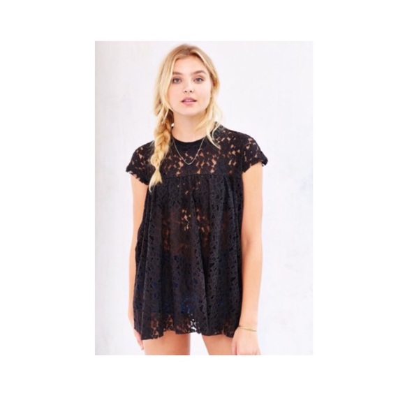 Black KB Lace Babydoll Urban Outfitters Top