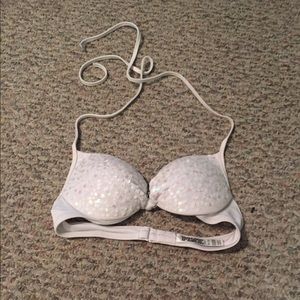 Victoria's Secret Push-Up White Sequin Bikini Top