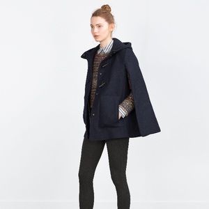 Zara Brand New w Tags! Navy Blue Cape AW 2105