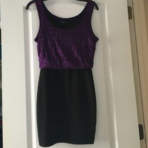 Purple and black cocktail dress