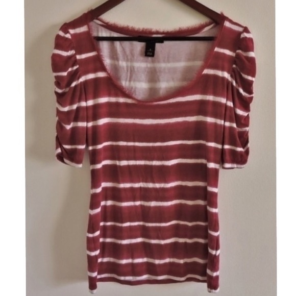 Pink and white striped top