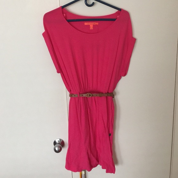 Pink dress with belt