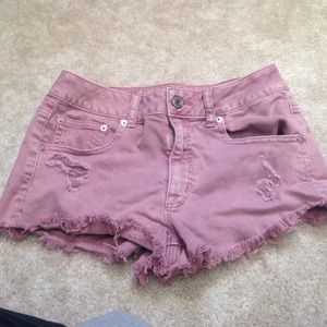 High waisted pink AE shorts