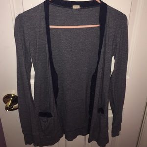 J.Crew navy blue/striped cardigan sweater