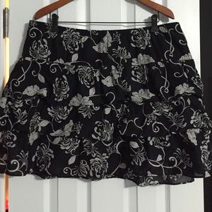 Floral, layered skirt