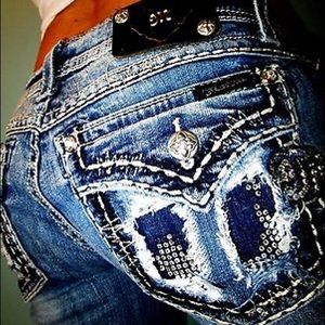 Miss me- embellished distressed low rise jeans!