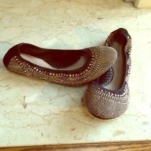 Spring Gold Stud Ballet Flats