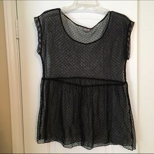 Sheer black blouse