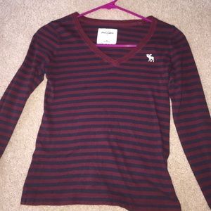Abercrombie Navy blue and Maroon stripped shirt