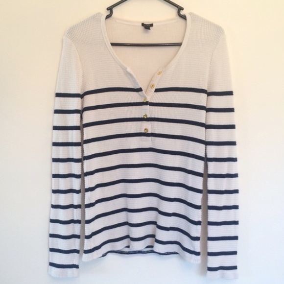 J Crew Navy Striped Thermal