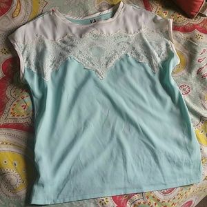 LC mint lace top
