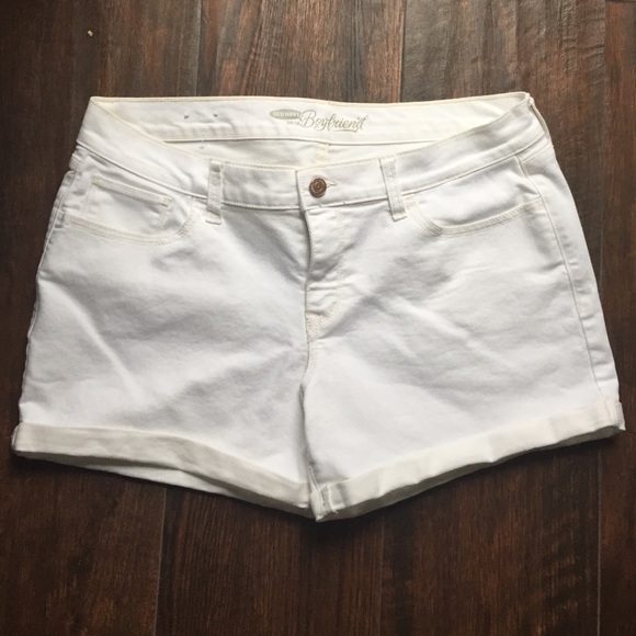 White Old Navy Denim Boyfriend Shorts