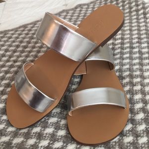 JCrew Malta Sandals - Mirror Metalic - Silver