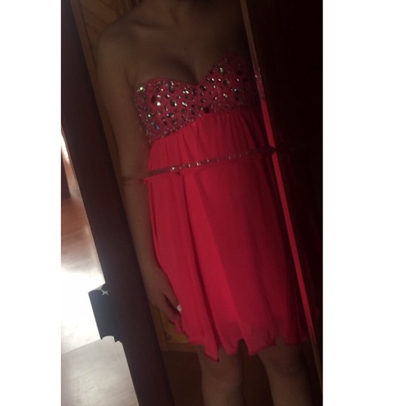 Pink Homecoming Dress Size 5-6 with Beaded Front