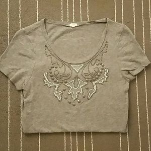J. Crew cotton embellished t-shirt