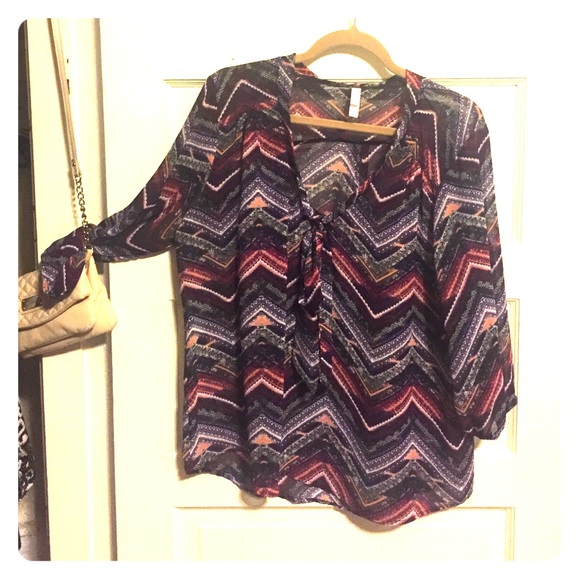 Flowy Chevron Top