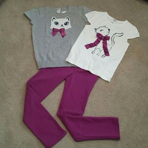 Gymboree Girls Outfit Bundle Cat Theme NEW