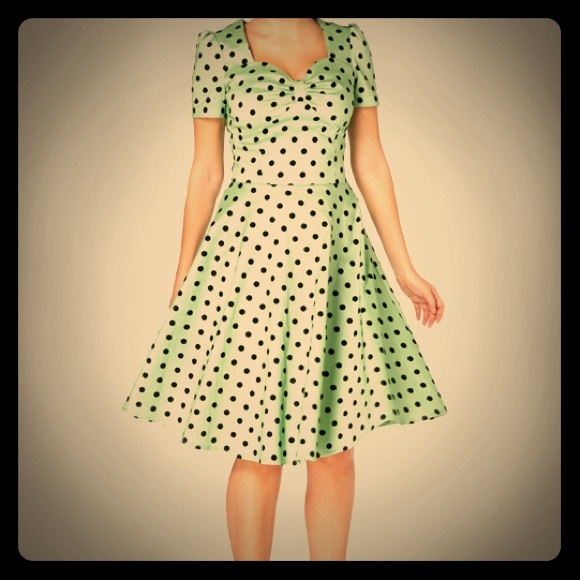 Vodoo Vixen 50s Pin Up Swing Dots Rockabilly DRESS