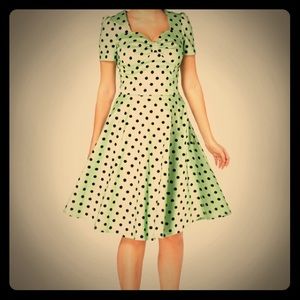 Vodoo Vixen 50s Pin Up Swing Dots Rockabilly DRESS