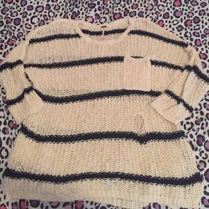 Free People Striped Damaged* Sweater❤️