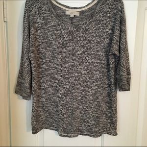 Navy and white sweater