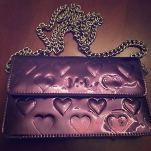 Authentic Marc Jacobs Mirror Heart Purple Clutch