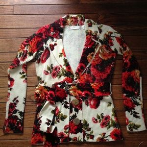 Anthropologie floral sweater, size small
