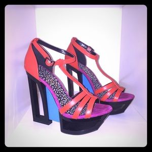 Jessica Simpson color block heels - size 9