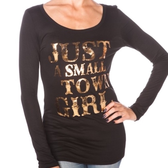 Just A Small Town Girl LS Tee - Picture 2 of 2