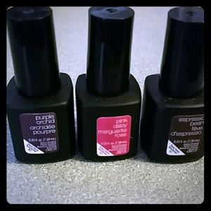 3x Sensationail Gel Polish Lot purple pink brown