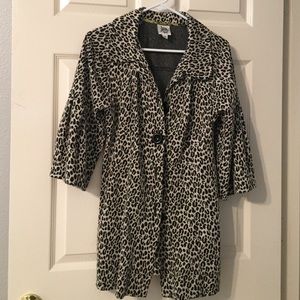 Leopard pea coat