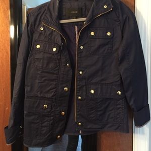J Crew navy jacket with gold detail