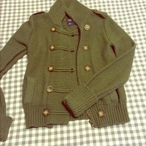 Military style sweater jacket