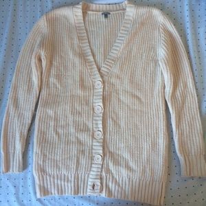 Long light pink knit cardigan