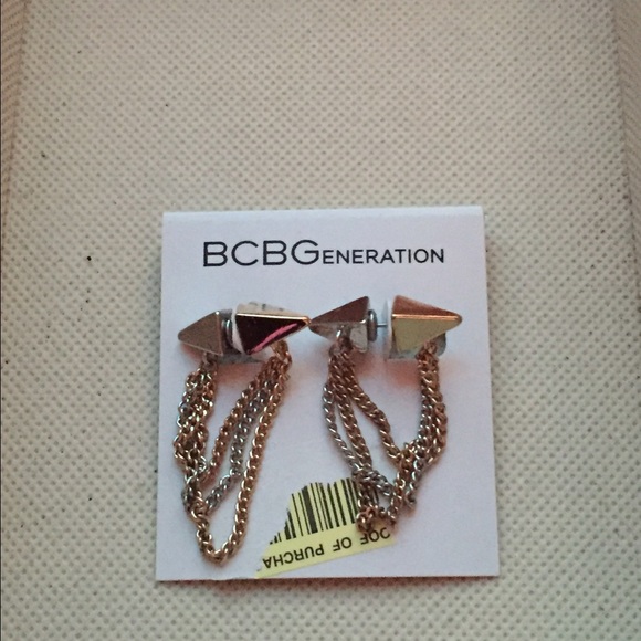 BCBGeneration Two Toned Gold&Silver Chain Earring