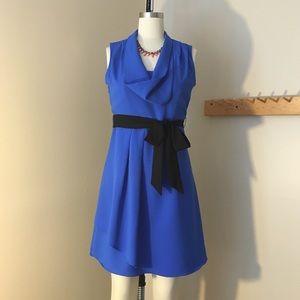 Royal blue cowl neck dress