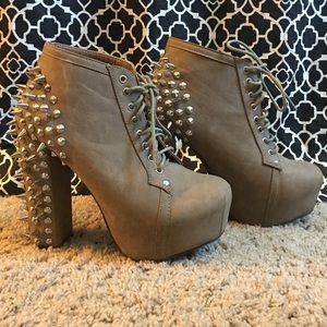 Spiked Heeled Booties