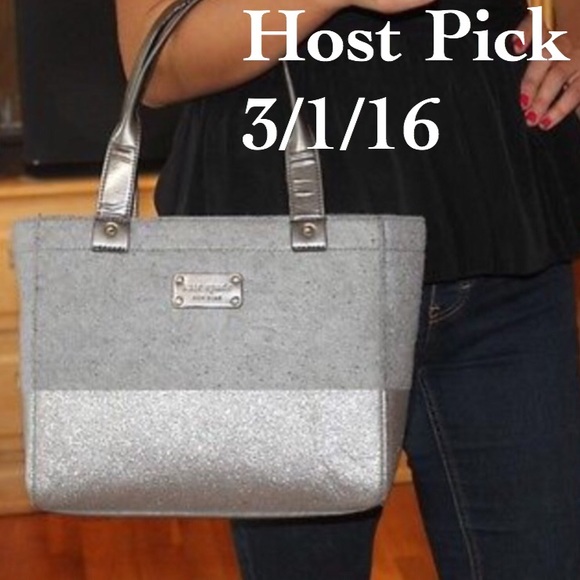 kate spade Handbags - Kate Spade Quinn Glitter Dipped Heather Grey Bag
