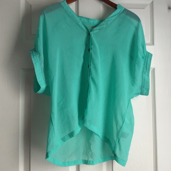 Charlotte Russe aqua blue/green sheer top