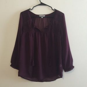 Burgundy American Eagle Blouse