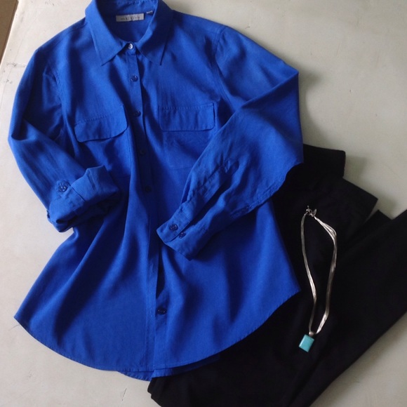 Nexx blue silk shirt