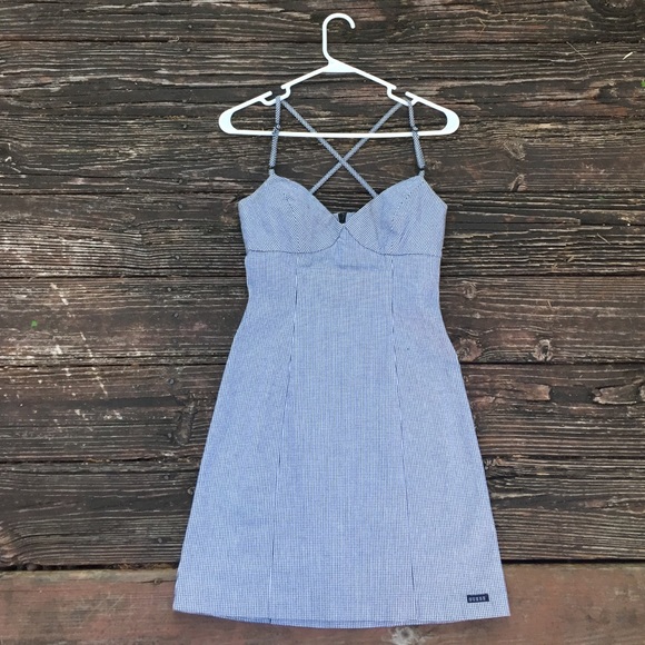 Guess Jeans black & white checker dress